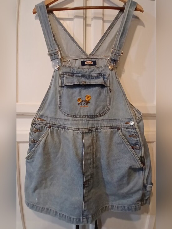 Jordache Pants - Vintage Jordache Denim Skort Overalls, Pockets, Adjustable Straps, Size 34 Waist